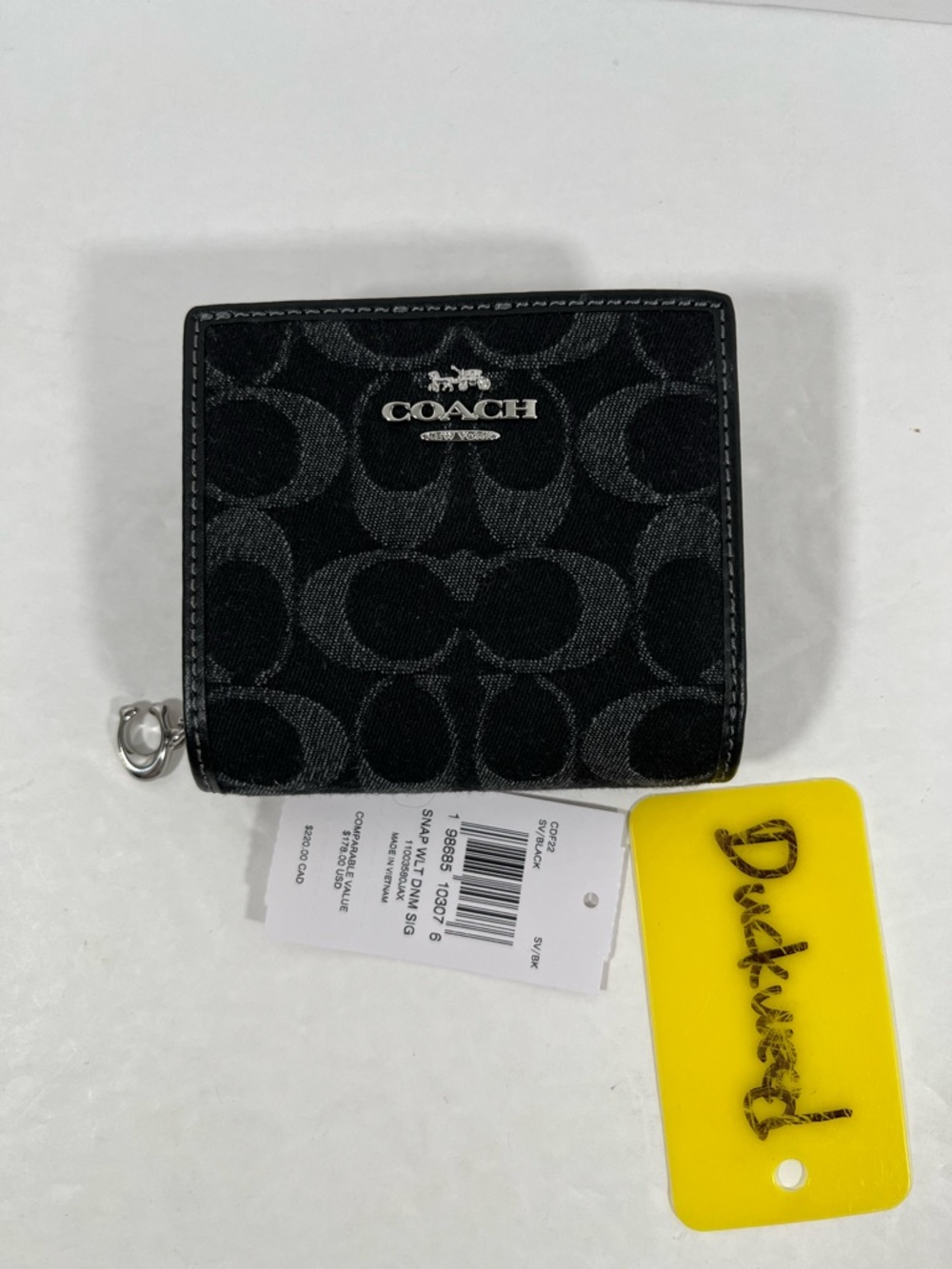 Sold ❌Coach Snap Wallet In Signature Denim CDF22 denim/Silver/Black NWT